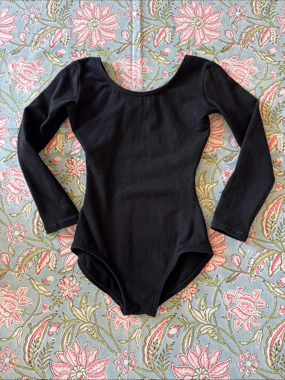 Capezio Black Long-Sleeve Girls' Dance Leotard